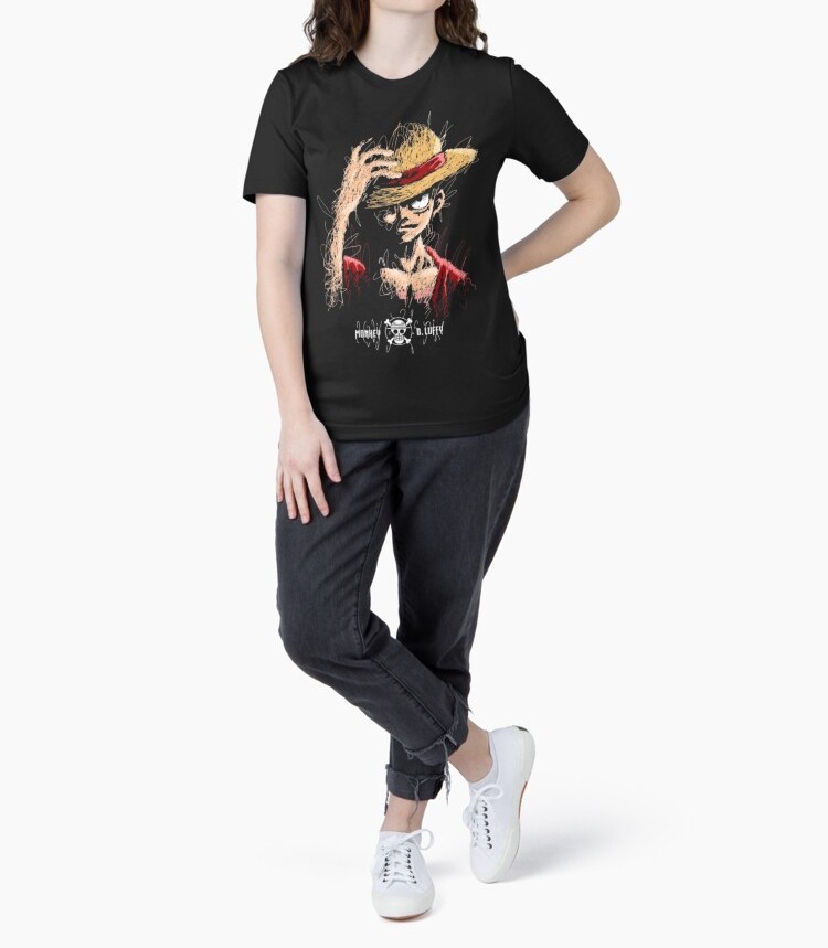 تيشورت لوفي الأسود العصري من قطن 100% لمحبي One Piece - Image 7