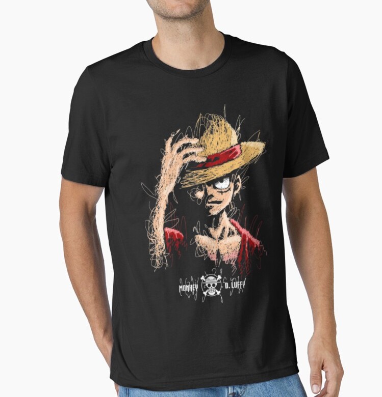 تيشورت لوفي الأسود العصري من قطن 100% لمحبي One Piece - Image 8