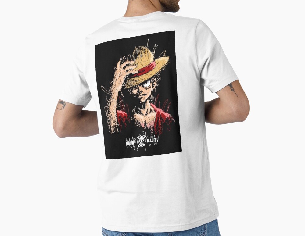 تيشورت لوفي الأبيض العصري من قطن 100% لمحبي One Piece - Image 4