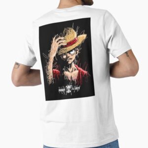 تيشورت لوفي الأبيض العصري من قطن 100% لمحبي One Piece