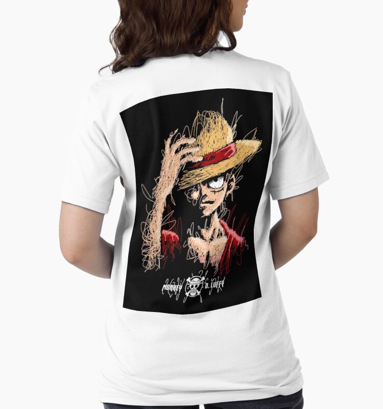 تيشورت لوفي الأبيض العصري من قطن 100% لمحبي One Piece - Image 2